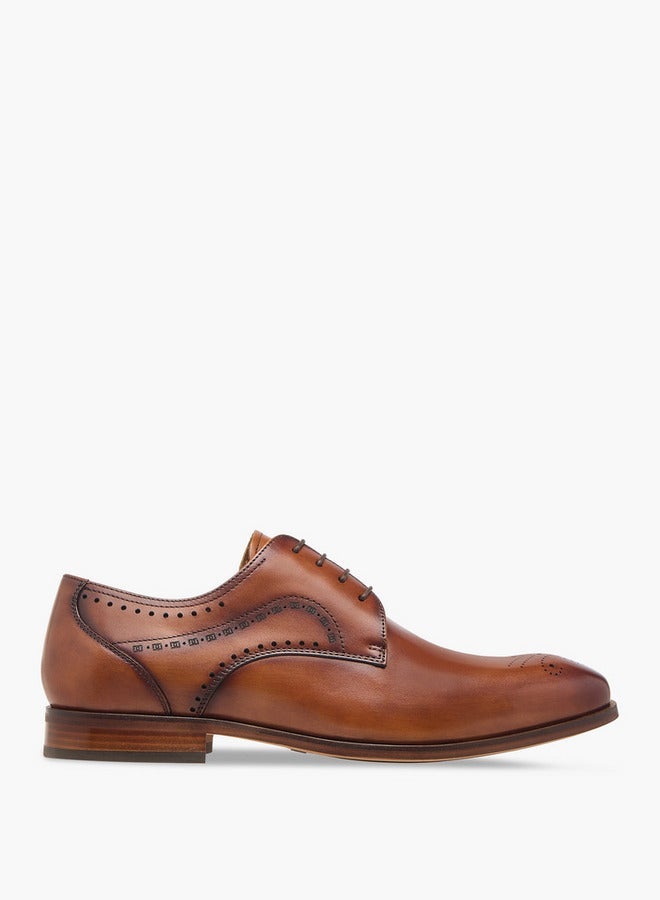 DUCHINI Men's Cutout Detail Derby Shoes with Lace-Up Closure - Image 3