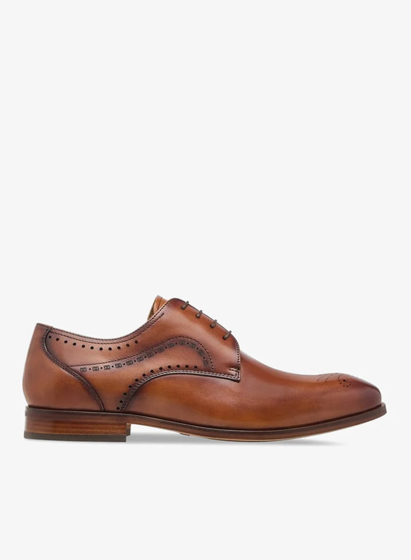 DUCHINI TAN Men's Cutout Detail Derby Shoes with Lace-Up Closure for Men | Best Price UAE