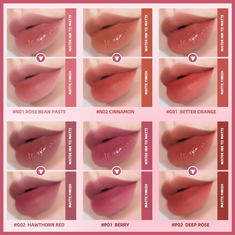 KIMUSE Water Gel Lip Tint 6 Colors Set, Highly Pigmented Long Lasting Moisturizing Glossy Lip Stains, Hydrate Lightweight Lip Gloss Makeup - Image 4