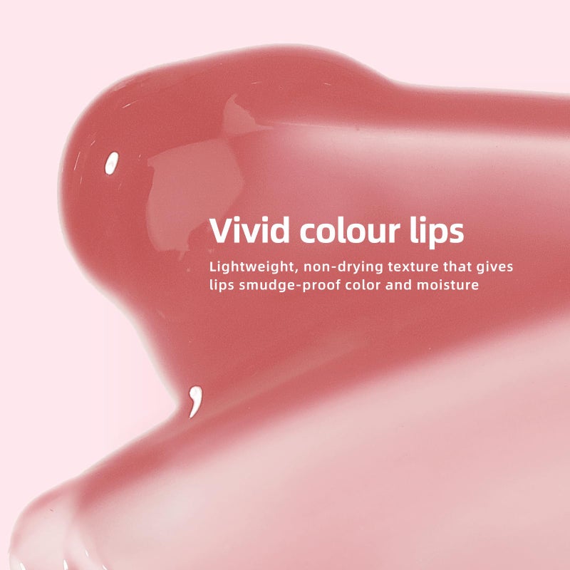 KIMUSE Water Gel Lip Tint 6 Colors Set, Highly Pigmented Long Lasting Moisturizing Glossy Lip Stains, Hydrate Lightweight Lip Gloss Makeup - Image 5
