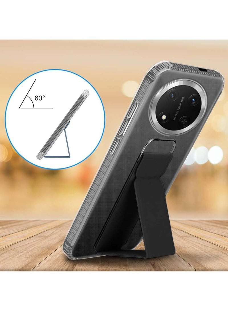 Wtech Honor X9c 5G 2024 / Honor Magic7 Lite 5G 2025 TPU Hand Grip Air Pillow Case Cover - Clear/Black - Image 2