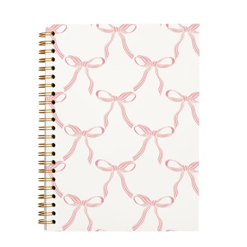 OXW Coquette Pink Bow Notebook Journal, Cute Pink Journaling Notebooks Gifts for Women Teen Girls, Coquette Cute Bow Diary Journal for Women Girls, Journals for Writing(5.5'' X 8.3'') - Image 1