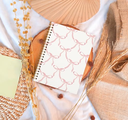 OXW Coquette Pink Bow Notebook Journal, Cute Pink Journaling Notebooks Gifts for Women Teen Girls, Coquette Cute Bow Diary Journal for Women Girls, Journals for Writing(5.5'' X 8.3'') - Image 2