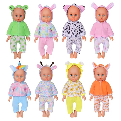 ARTST Baby Doll Clothes12 inch Doll Clothes8 Sets Animal Styling for 101112 inch Baby Girls Boys8 Set - Image 1