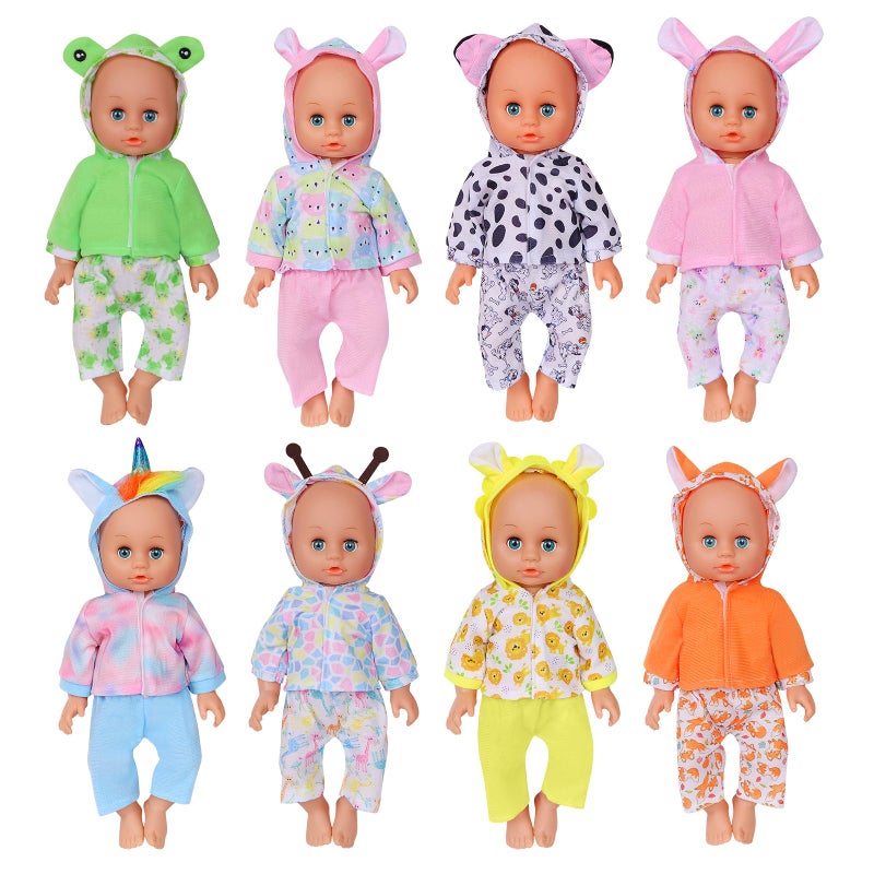 ARTST Baby Doll Clothes12 inch Doll Clothes8 Sets Animal Styling for 101112 inch Baby Girls Boys8 Set - Image 3