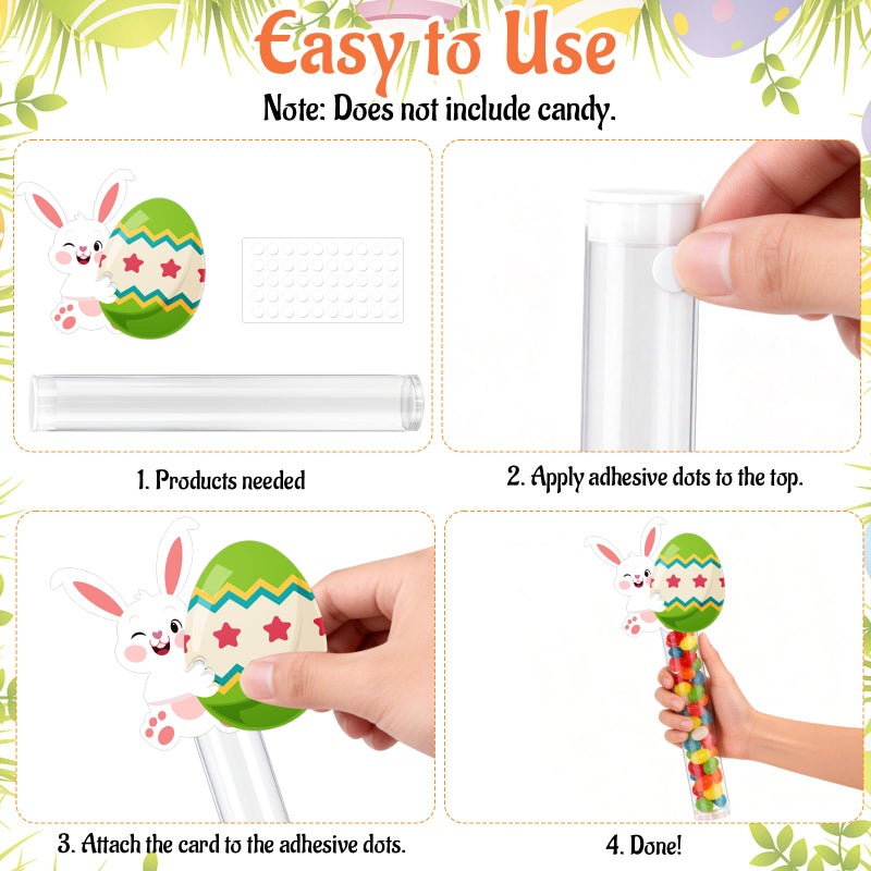 MUOUAKATE 24 Set Easter Party Favors Empty Easter Candy Tub, Clear Treat Containers with Bunny Egg Card Easter Basket Stuffers for Spring Party Supplies Gifts Box Classroom Prizes Basket Fillers - Image 5