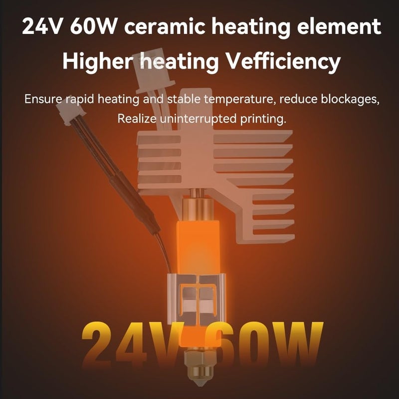 Hotend Kit Hardened Steel Brass Nozzle 0 2 0 4 0 6 0 8mm For Elegoo Centauri Carbon Print Head Extruder Hotend HS 2468 - Image 5