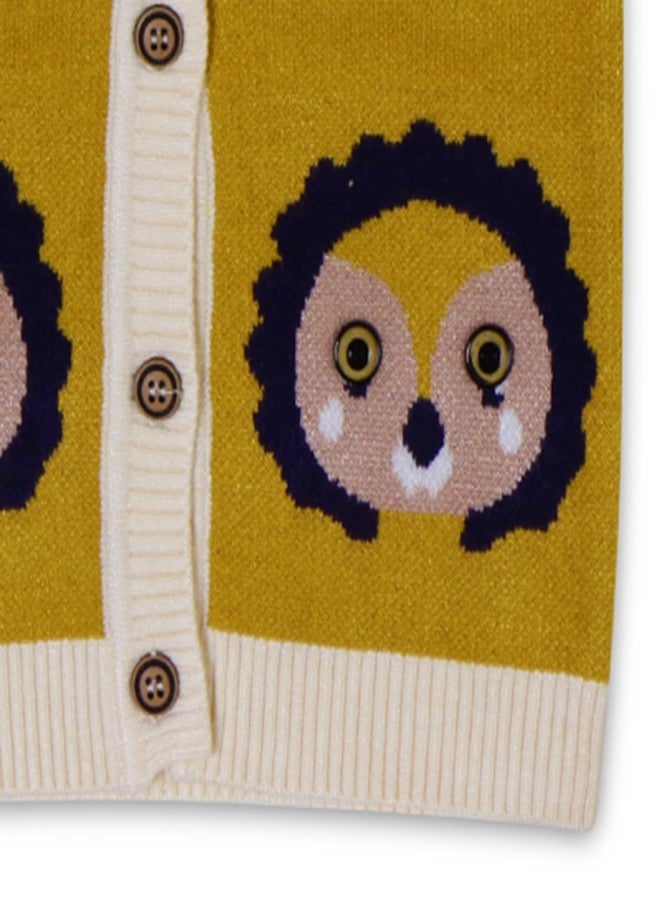 Pokory Baby Sweater Yellow Full Sleeve Comfortable and Stylish with Adorable Owl Design for Kids Boys and Girls Perfect Cool Weather Size 80 - Image 3