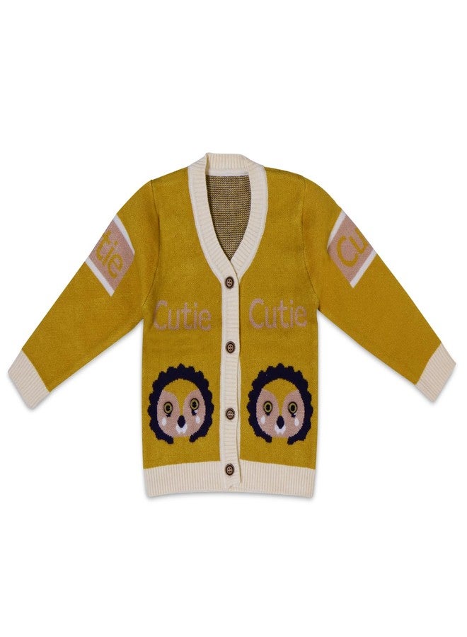 Pokory Baby Sweater Yellow Full Sleeve Comfortable and Stylish with Adorable Owl Design for Kids Boys and Girls Perfect Cool Weather Size 80 - Image 1