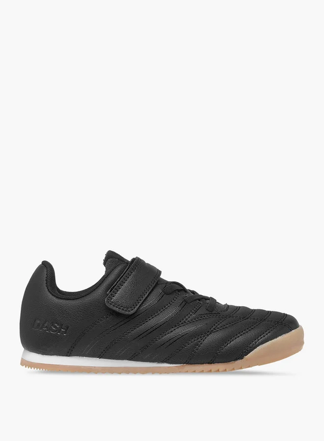 Dash Boys Solid Sports Shoes with Hook and Loop Closure