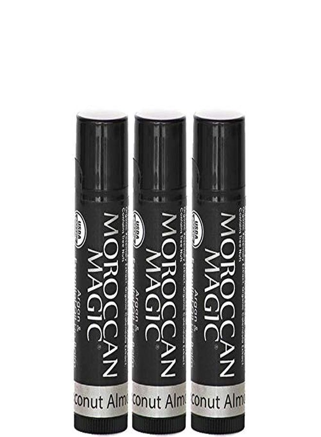 Moroccan Magic Organic Coconut Almond Lip Balm 3 Pack | Made With Natural Cold Pressed Argan And Essential Oils | High Quality Lip Balm | Smooth Application | NonToxic, Cruelty Free - Image 1