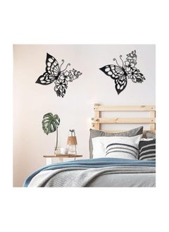MIRFA Wooden Wall Art With Self Adhesive Base - Black (Butterfly - Pack of 2)  - Image 2