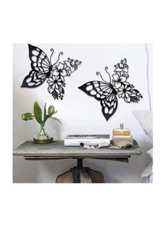 MIRFA Wooden Wall Art With Self Adhesive Base - Black (Butterfly - Pack of 2)  - Image 4