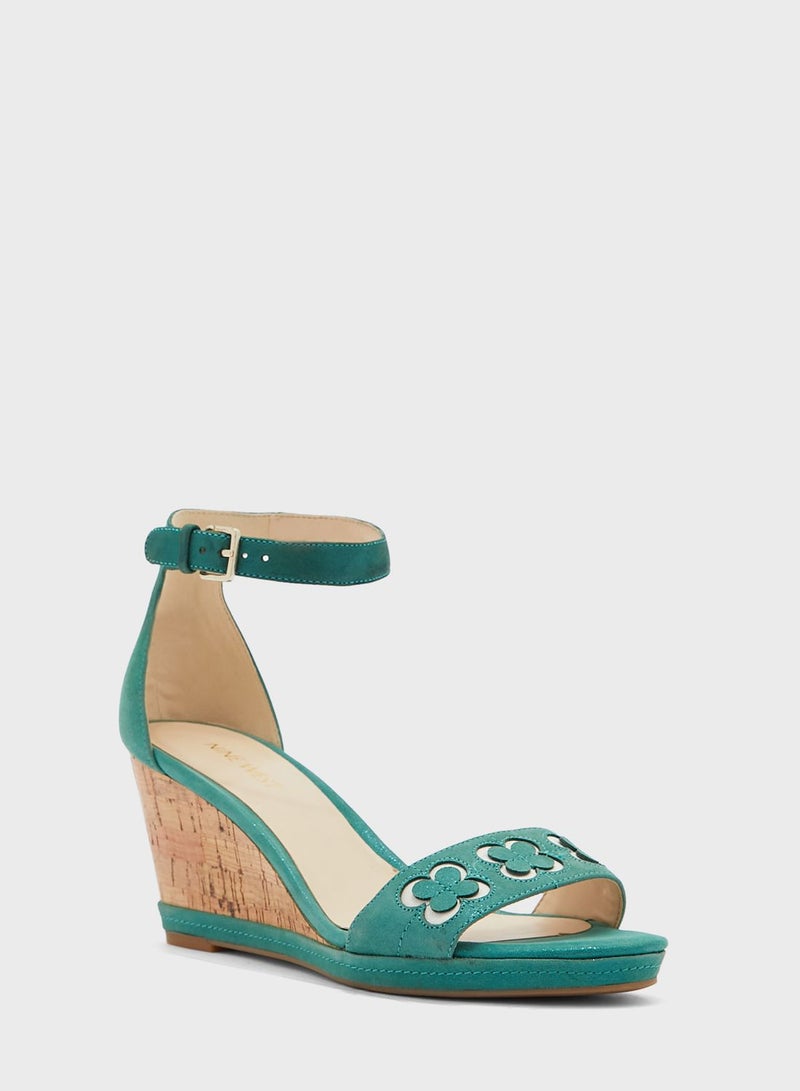 NINE WEST Julian Ankle Strap Wedges - Image 2
