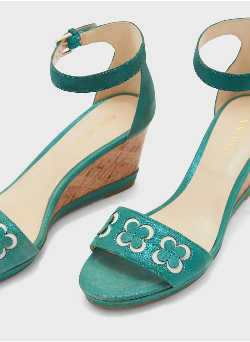 NINE WEST Julian Ankle Strap Wedges