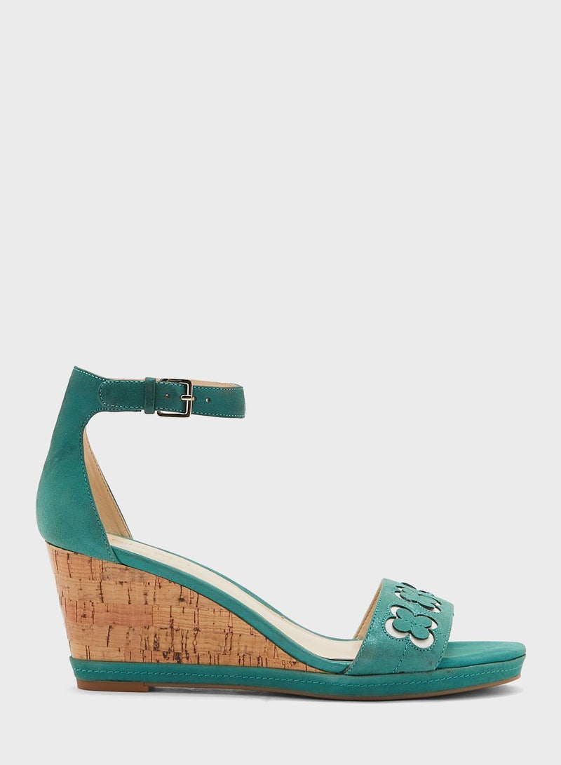 NINE WEST Julian Ankle Strap Wedges - Image 1