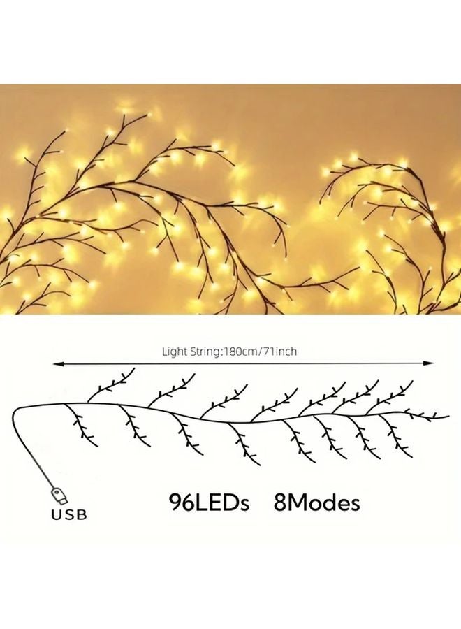 Warm White USB Vine Decorative Lights 96 LEDs Indoor Outdoor IPX4 Rated - Image 1