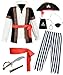 TOGROP 9 PCS Pirate Costume Kids Coat Pants Hat with Accessories Deluxe Set for Party Cosplay 67 Years - Image 2