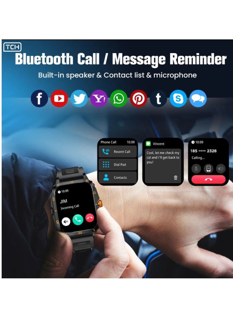 Smart Watches for Men (Answer/Make Calls) 2.1 Ultra Fitness Smart Watch for Android and iPhone, Waterproof Fitness Tracker with Blood Pressure/Stress/Heart Rate/Sleep/100+ Sport Modes, Watches for Men