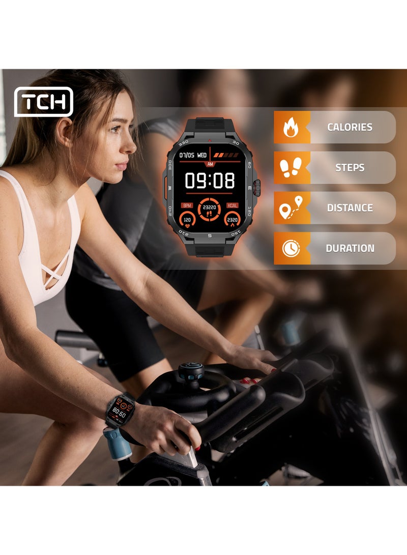 Smart Watches for Men (Answer/Make Calls) 2.1 Ultra Fitness Smart Watch for Android and iPhone, Waterproof Fitness Tracker with Blood Pressure/Stress/Heart Rate/Sleep/100+ Sport Modes, Watches for Men