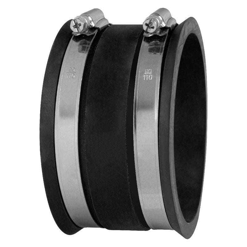 POWERTEC باورتيك 70149 كفة مرنة للتحكم في الغبار بقطر 4 بوصات مع مشابك خرطوم فولاذية، موصل خرطوم كفة مطاطية لتجميع الغبار في الأعمال الخشبية، ملحقات وجهاز جامع الغبار، عبوة واحدة - أسود - Image 1