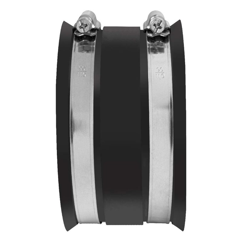 POWERTEC باورتيك 70149 كفة مرنة للتحكم في الغبار بقطر 4 بوصات مع مشابك خرطوم فولاذية، موصل خرطوم كفة مطاطية لتجميع الغبار في الأعمال الخشبية، ملحقات وجهاز جامع الغبار، عبوة واحدة - أسود - Image 2