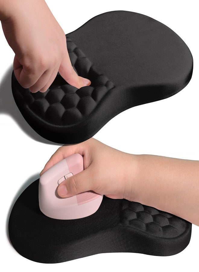 Armanza Ergonomic Joint Wrist Support Mouse Pad with Memory Foam Cushion Massage Bump, Carpal Tunnel Pain Relief Mousepad Slope Design for Wrist Rest, 11.8x7.9 in, Black - Image 1