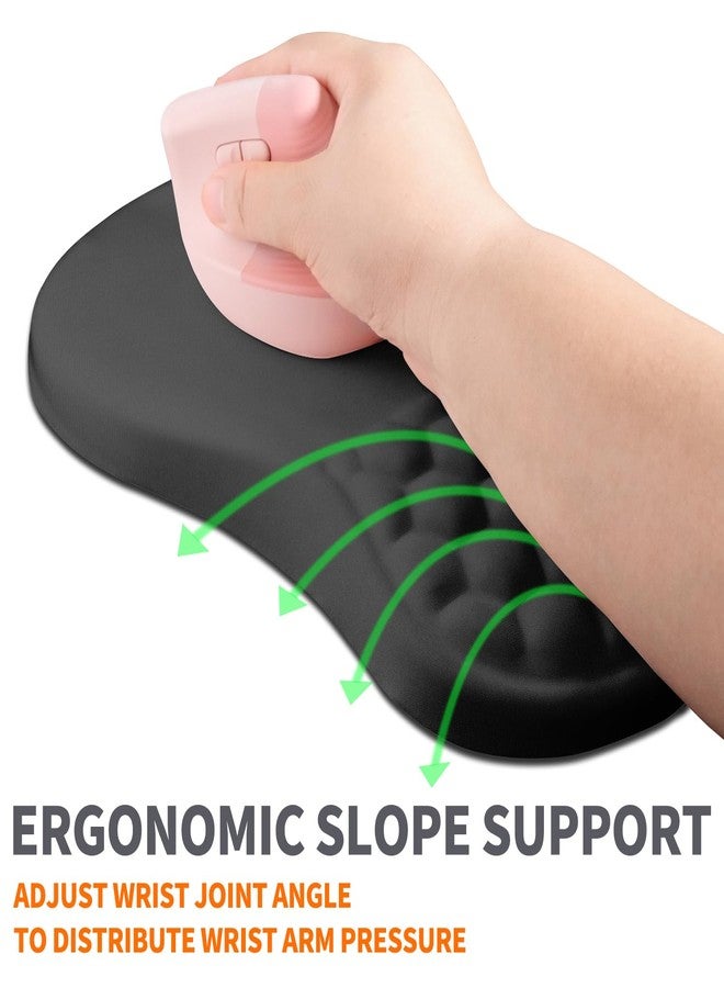 Armanza Ergonomic Joint Wrist Support Mouse Pad with Memory Foam Cushion Massage Bump, Carpal Tunnel Pain Relief Mousepad Slope Design for Wrist Rest, 11.8x7.9 in, Black - Image 2