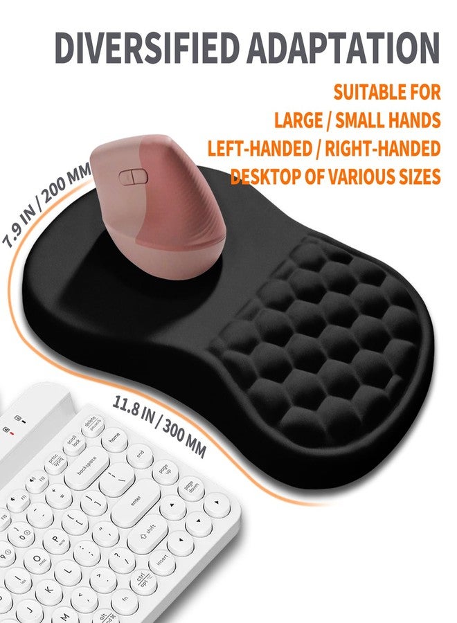 Armanza Ergonomic Joint Wrist Support Mouse Pad with Memory Foam Cushion Massage Bump, Carpal Tunnel Pain Relief Mousepad Slope Design for Wrist Rest, 11.8x7.9 in, Black - Image 5