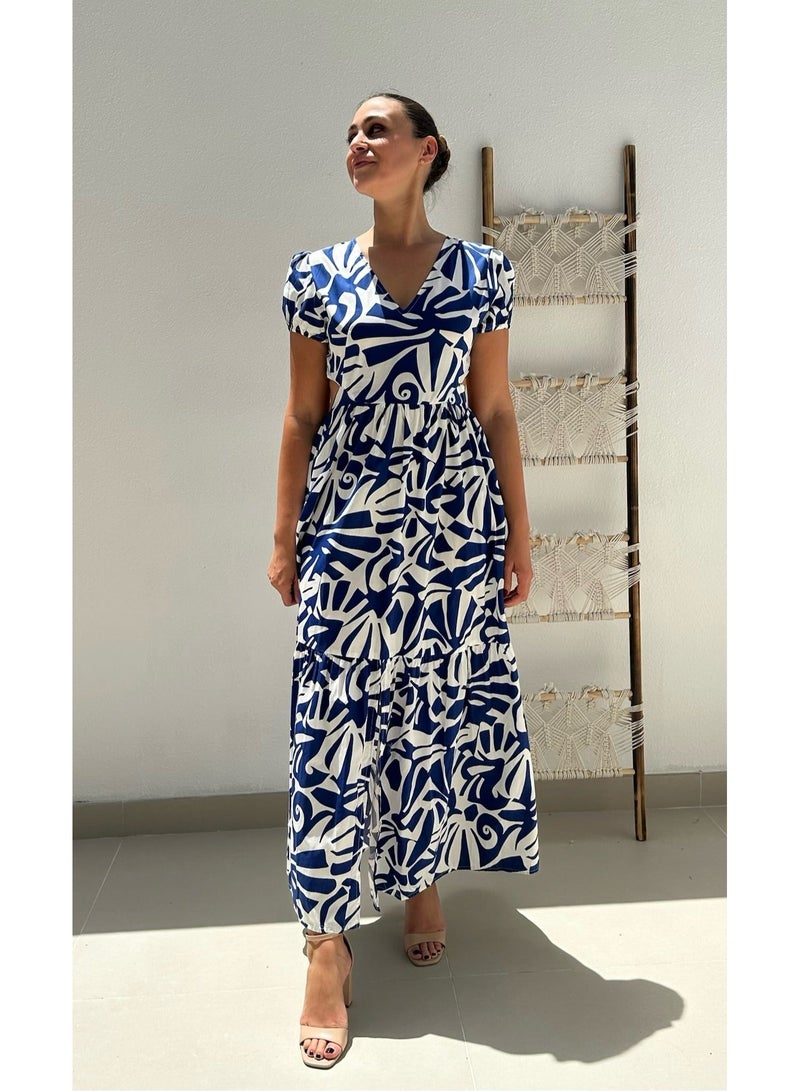 Alorabella Savanna Open Back Dress - Royal Blue  - Image 1