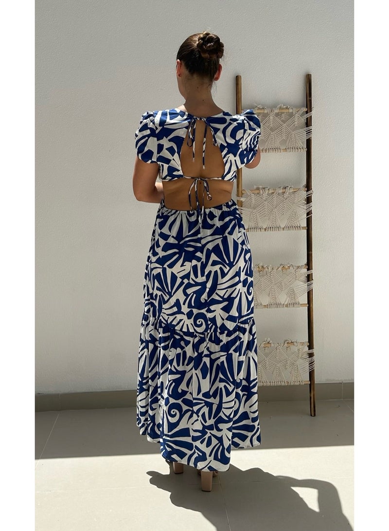 Alorabella Savanna Open Back Dress - Royal Blue  - Image 3