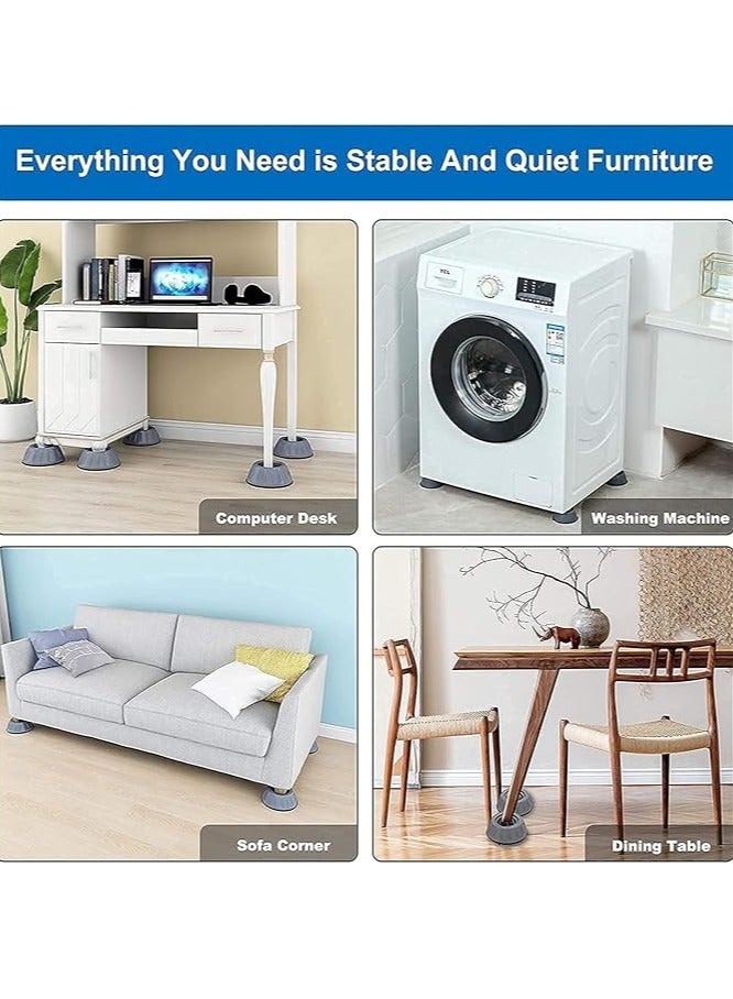 يوريفو 8 قطع من الوسادات المضادة للاهتزاز لحامل الغسالة لمنع تغيير الاهتزاز والمشي للاستخدام المنزلي ، وإلغاء الصدمات والضوضاء للغسالة والمجفف - Image 3