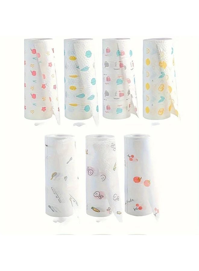 5 لفات من مناشف المطبّق الورقية عالية الامتصاص ذات التصاميم الزخرفية لأوراق الشجر والفراشات والقلوب والطيور - Image 5