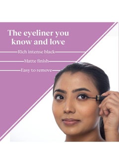 DAZLLER Eyeliner Liquid Jet Black Precise Application Smudgeproof Waterresistant Easy Removal Lightweight Vegan (Matte Finish)  - Image 4