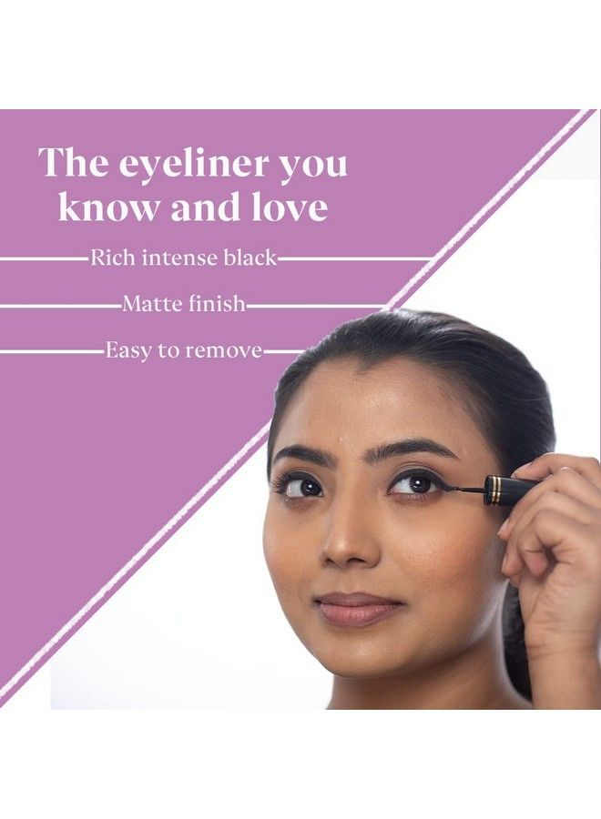 DAZLLER Eyeliner Liquid Jet Black Precise Application Smudgeproof Waterresistant Easy Removal Lightweight Vegan (Matte Finish) - Image 4