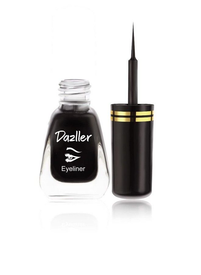 DAZLLER Eyeliner Liquid Jet Black Precise Application Smudgeproof Waterresistant Easy Removal Lightweight Vegan (Matte Finish) - Image 1