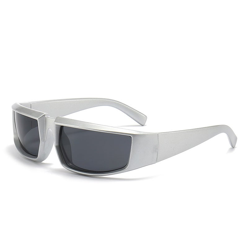 YUANYE Y2K Futuristic Sunglasses for Men and Women - Silver Frame, UV400 Protection - Image 1