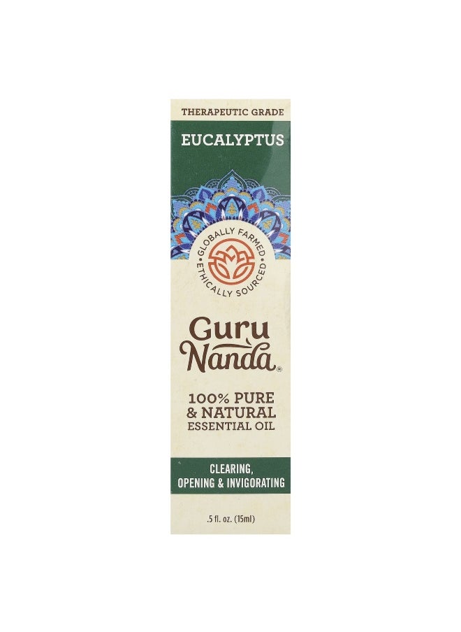GuruNanda - GuruNanda, 100% Pure & Natural Essential Oil, Eucalyptus , 0.5 fl oz (15 ml) - Image 1