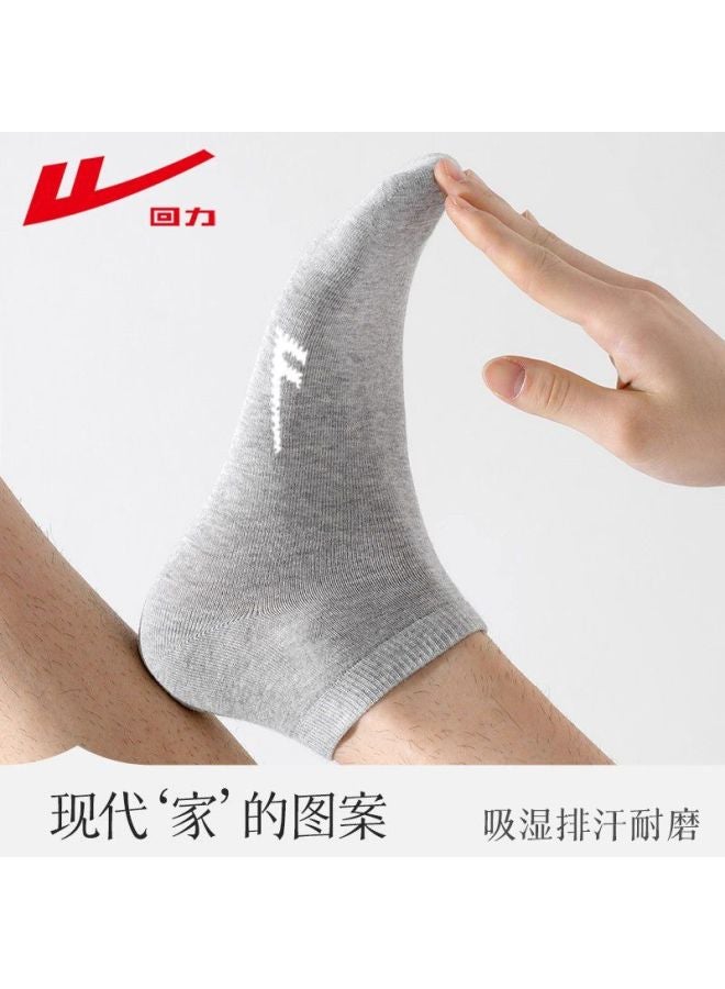 Pull Back Warrior Genuine Men's Summer Thin Sweat-absorbent Solid Color Xinjiang Cotton Boat Socks Anti-odor Breathable Sports Men's Short Socks 6 Pairs - Image 5