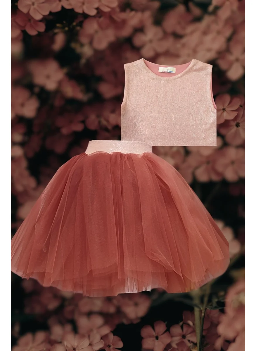 Shecco Babba Girl Tutu Skirt - Crop Blouse Set, Birthday Dress