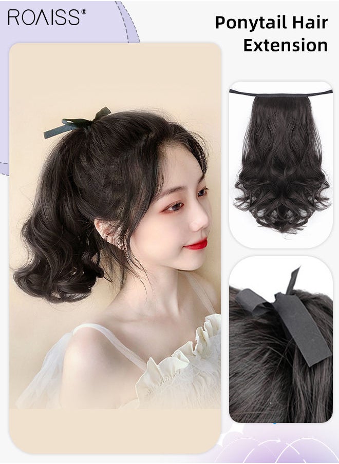 Short Curly Ponytail Extension, Natural Ponytail Wig with Wrap Around Ribbon Strap, Synthetic Hairpiece for Women Girls Party Hairstyle Daily Use 30cm (12 inch) - Brown Black - pzsku/Z6140B279594054518088Z/45/_/1694007373/2ef01245-dd30-4403-a9a4-e263a2d1e187