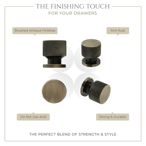 LAPO 6 Piece Knobs for Cabinets– Modern Aluminum Drawer Knob for Kitchen, Wardrobe, Cupboard, and Home Furniture (Antique Finish) - Image 5