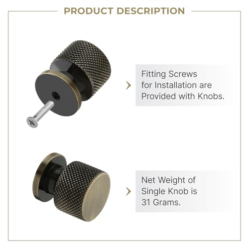 LAPO 6 Piece Knobs for Cabinets– Modern Aluminum Drawer Knob for Kitchen, Wardrobe, Cupboard, and Home Furniture (Antique Finish) - Image 4