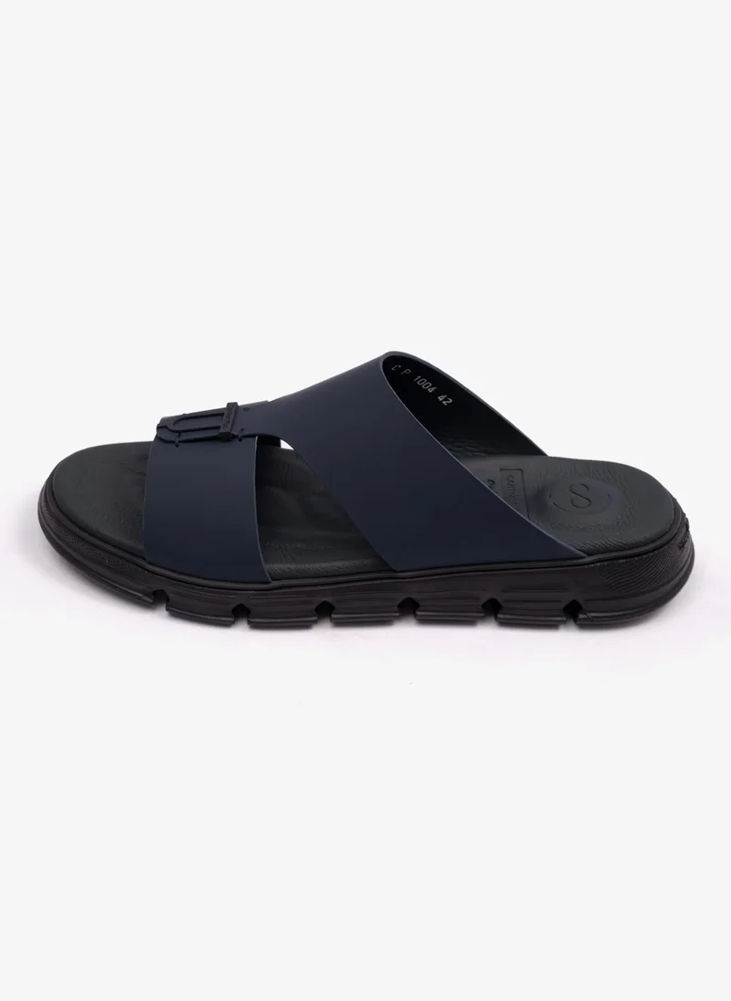 Comfort Plus COMFORT PLUS ELEGENT TRIM MENS MATT LEATHER SANDALS NAVY