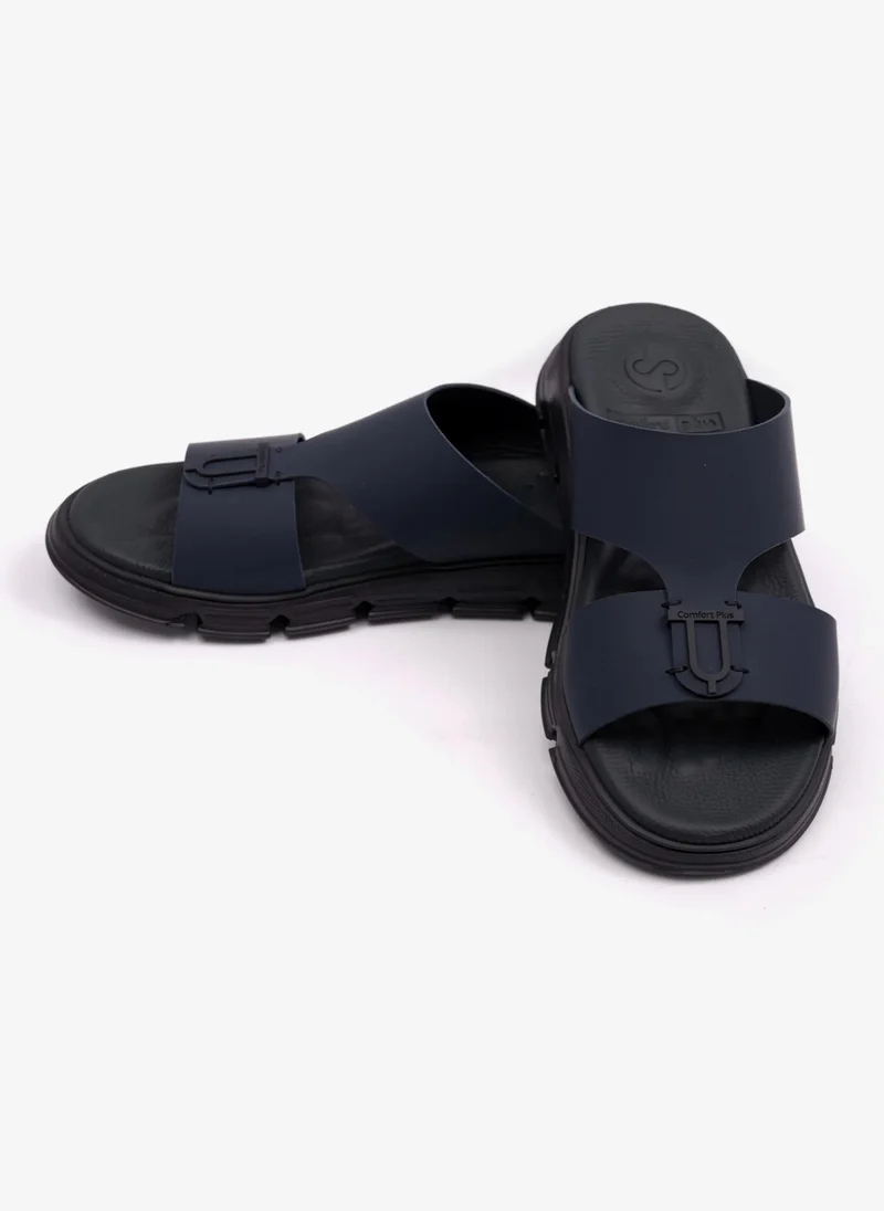 Comfort Plus COMFORT PLUS ELEGENT TRIM MENS MATT LEATHER SANDALS NAVY