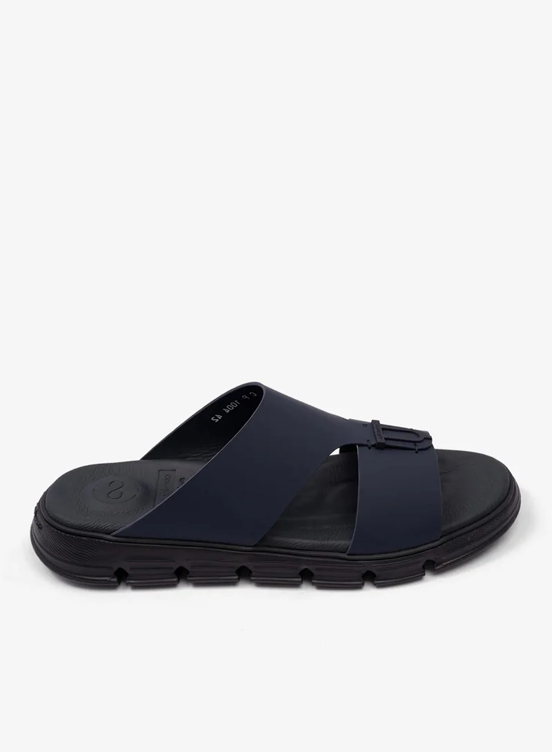 كومفورت بلس صنادل رجالية جلد مطفي مريحة وأنيقة بلون كحلي