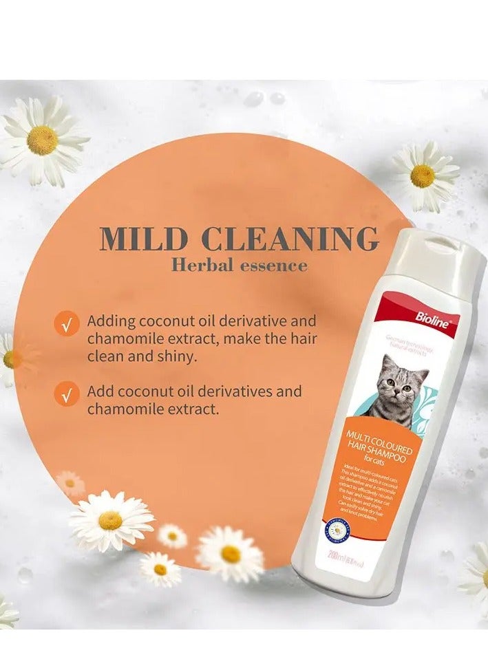 Bioline Multi Coloured Hair Shampoo For Cats 200ml - Image 2