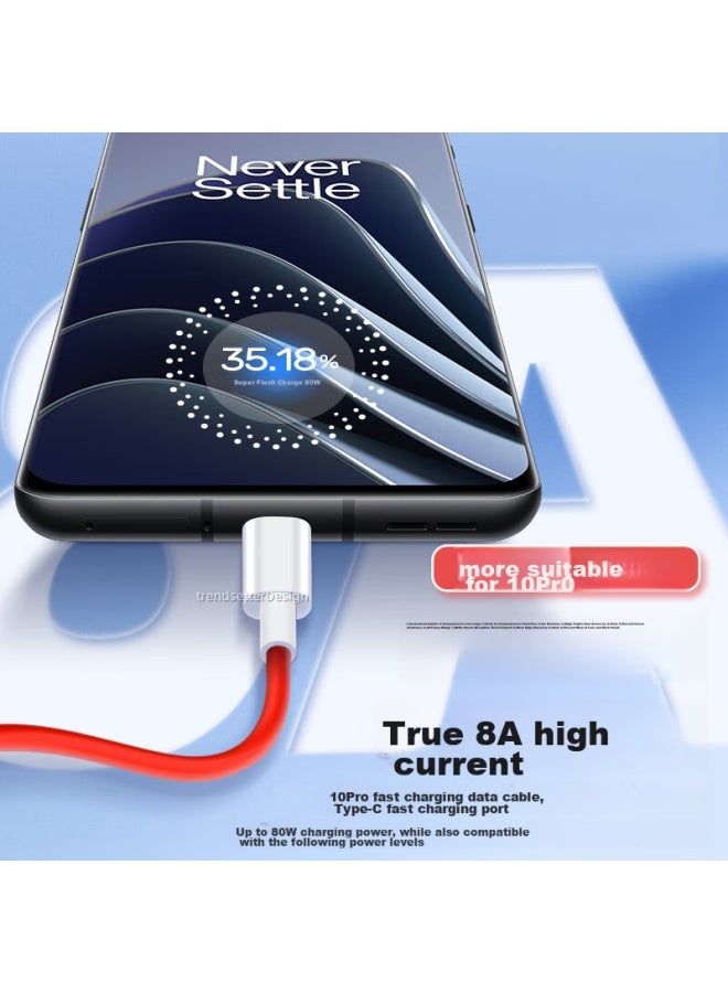 trendsetter W/67w/80w Fast Charging Cable For Oneplus 12, Compatible With Oneplus Ace 2/2v/11/10 Pro/9/9rt, Type-c Quick Charge Cable - Image 2