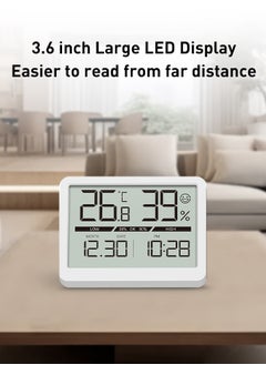 Generic Digital Temperature and Humidity meter for Room, Large screen and clear display, Simple Magnetic installation, Facial expressions, Time display, Battery not included  - Image 5