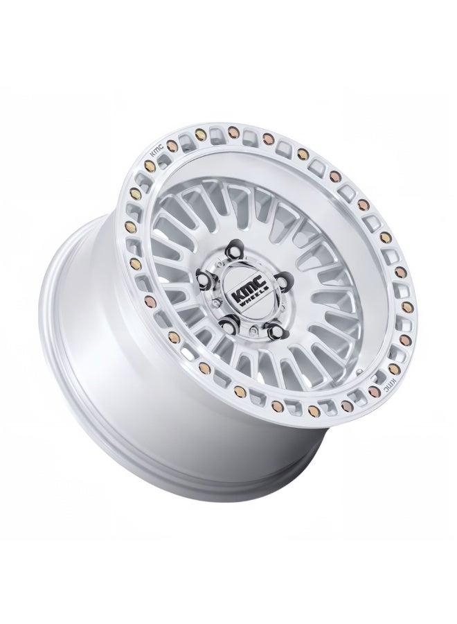 KMC KM554 AZTEC 17X8.5 5X127 ET00 CB71.5 GLOSS SILVER MACHINED FACE - Image 2